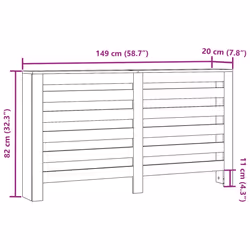 vidaXL Radiator Cover Heater Cover Radiator Shelf Old Wood Engineered Wood - Additional view 7