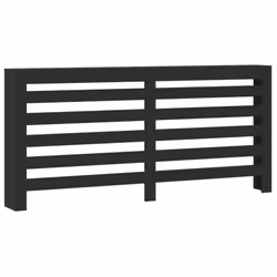 vidaXL Radiator Cover Heater Cover Slats Radiator Shelf Black Engineered Wood