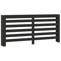 vidaXL Radiator Cover Heater Cover Slats Radiator Shelf Black Engineered Wood