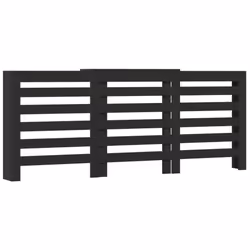 vidaXL Radiator Cover Heater Cover Slats Radiator Shelf Black Engineered Wood