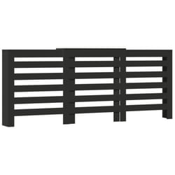 vidaXL Radiator Cover Heater Cover Slats Radiator Shelf Black Engineered Wood