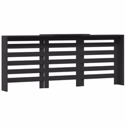 vidaXL Radiator Cover Heater Cover Slats Radiator Shelf Black Engineered Wood - Additional view 4