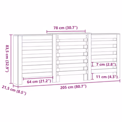 vidaXL Radiator Cover Heater Cover Slats Radiator Shelf Black Engineered Wood - Additional view 8