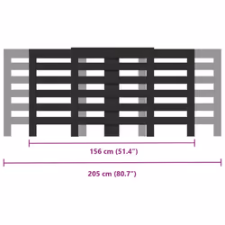 vidaXL Radiator Cover Heater Cover Slats Radiator Shelf Black Engineered Wood - Additional view 9