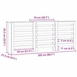 vidaXL Radiator Cover Heater Cover Radiator Shelf Sonoma Oak Engineered Wood - Additional view 8