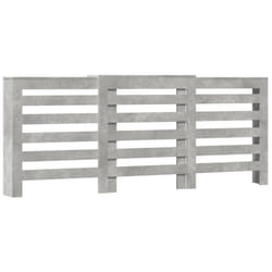 vidaXL Radiator Cover Heater Cover Slat Cabinet Concrete Grey Engineered Wood