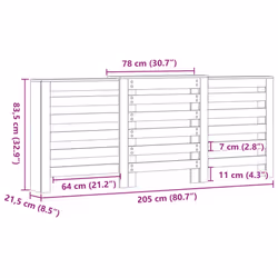 vidaXL Radiator Cover Heater Cover Radiator Shelf Smoked Oak Engineered Wood - Additional view 8