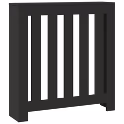 vidaXL Radiator Cover Heater Cover Slats Radiator Shelf Black Engineered Wood
