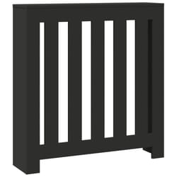 vidaXL Radiator Cover Heater Cover Slats Radiator Shelf Black Engineered Wood