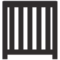 vidaXL Radiator Cover Heater Cover Slats Radiator Shelf Black Engineered Wood