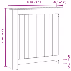vidaXL Radiator Cover Heater Cover Slats Radiator Shelf Black Engineered Wood