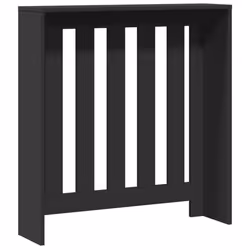 vidaXL Radiator Cover Heater Cover Slats Radiator Shelf Black Engineered Wood - Additional view 4