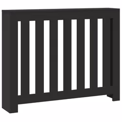 vidaXL Radiator Cover Heater Cover Slats Radiator Shelf Black Engineered Wood