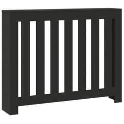 vidaXL Radiator Cover Heater Cover Slats Radiator Shelf Black Engineered Wood