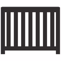 vidaXL Radiator Cover Heater Cover Slats Radiator Shelf Black Engineered Wood