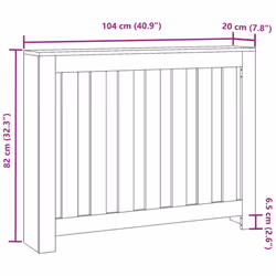 vidaXL Radiator Cover Heater Cover Slats Radiator Shelf Black Engineered Wood - Additional view 7