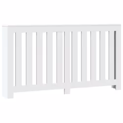 vidaXL Radiator Cover Heater Cover Slats Radiator Shelf White Engineered Wood