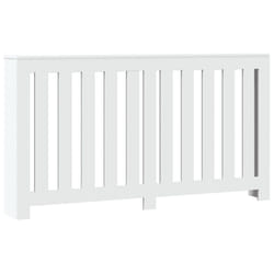 vidaXL Radiator Cover Heater Cover Slats Radiator Shelf White Engineered Wood
