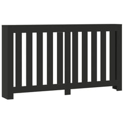 vidaXL Radiator Cover Heater Cover Slats Radiator Shelf Black Engineered Wood