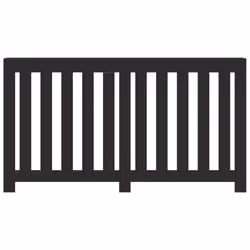 vidaXL Radiator Cover Heater Cover Slats Radiator Shelf Black Engineered Wood