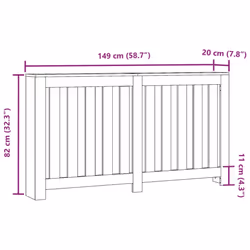 vidaXL Radiator Cover Heater Cover Slats Radiator Shelf Black Engineered Wood