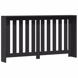 vidaXL Radiator Cover Heater Cover Slats Radiator Shelf Black Engineered Wood - Additional view 4