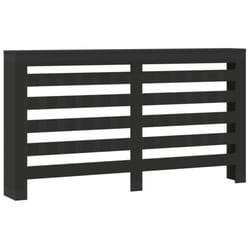 vidaXL Radiator Cover Heater Cover Slats Radiator Shelf Black Engineered Wood