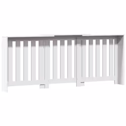 vidaXL Radiator Cover Heater Cover Slats Radiator Shelf White Engineered Wood - Additional view 4