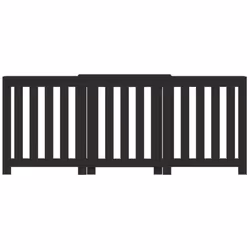vidaXL Radiator Cover Heater Cover Slats Radiator Shelf Black Engineered Wood