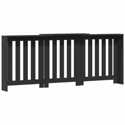 vidaXL Radiator Cover Heater Cover Slats Radiator Shelf Black Engineered Wood - Additional view 4