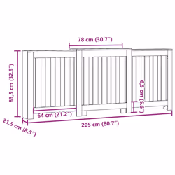 vidaXL Radiator Cover Heater Cover Slats Radiator Shelf Black Engineered Wood - Additional view 8