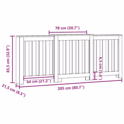 vidaXL Radiator Cover Heater Cover Radiator Shelf Sonoma Oak Engineered Wood - Additional view 8