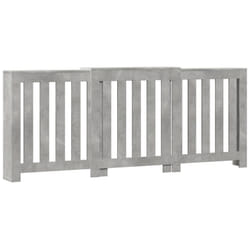 vidaXL Radiator Cover Heater Cover Slat Cabinet Concrete Grey Engineered Wood
