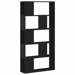 vidaXL Bookcase 5-Tier Bookshelf Storage Book Shelf Book Rack Engineered Wood - black, 80.5 x 23.5 x 162.5 cm
