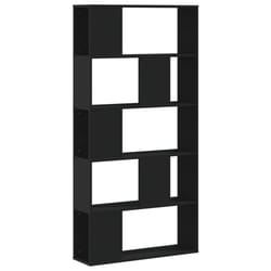 vidaXL Bookcase 5-Tier Bookshelf Storage Book Shelf Book Rack Engineered Wood - black, 80.5 x 23.5 x 162.5 cm