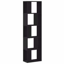 vidaXL Bookcase 5-Tier Bookshelf Storage Book Shelf Book Rack Engineered Wood - black, 45 x 23.5 x 162.5 cm