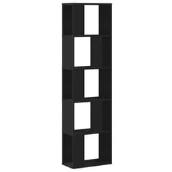 vidaXL Bookcase 5-Tier Bookshelf Storage Book Shelf Book Rack Engineered Wood - black, 45 x 23.5 x 162.5 cm