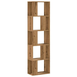 vidaXL Bookcase 5-Tier Bookshelf Storage Book Shelf Book Rack Engineered Wood - oak, 45 x 23.5 x 162.5 cm