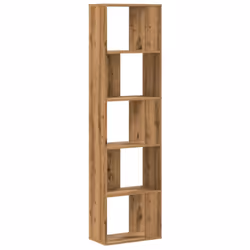 vidaXL Bookcase 5-Tier Bookshelf Storage Book Shelf Book Rack Engineered Wood - oak, 45 x 23.5 x 162.5 cm - Additional view 4