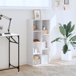 vidaXL Bookcase Bookshelf Rack Storage Cabinet Book Stand Engineered Wood - white