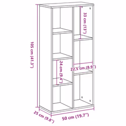 vidaXL Bookcase Bookshelf Rack Storage Cabinet Book Stand Engineered Wood - white - Additional view 8
