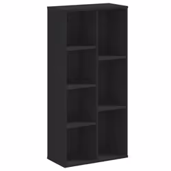 vidaXL Bookcase Bookshelf Rack Storage Cabinet Book Stand Engineered Wood - black