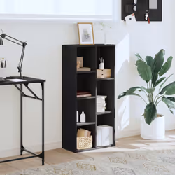 vidaXL Bookcase Bookshelf Rack Storage Cabinet Book Stand Engineered Wood - black