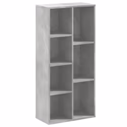 vidaXL Bookcase Bookshelf Rack Storage Cabinet Book Stand Engineered Wood - concrete grey