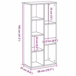 vidaXL Bookcase Bookshelf Rack Storage Cabinet Book Stand Engineered Wood - concrete grey
