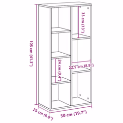 vidaXL Bookcase Bookshelf Rack Storage Cabinet Book Stand Engineered Wood - old wood - Additional view 8