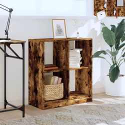 vidaXL Bookcase Bookshelf Rack Storage Cabinet Engineered Wood - smoked oak, 68.5 x 32 x 75 cm - Additional view 2