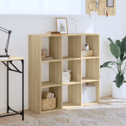 vidaXL Bookcase Bookshelf Book Rack Storage Cabinet Engineered Wood - sonoma oak, 102 x 32 x 102 cm - Additional view 2