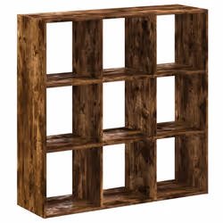 vidaXL Bookcase Bookshelf Book Rack Storage Cabinet Engineered Wood - smoked oak, 102 x 32 x 102 cm - Additional view 5