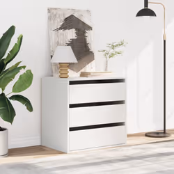 vidaXL Corner Chest of Drawers Storage Drawer Side Cabinet Engineered Wood - white, 60 x 41 x 58 cm